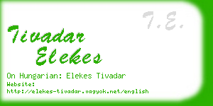 tivadar elekes business card